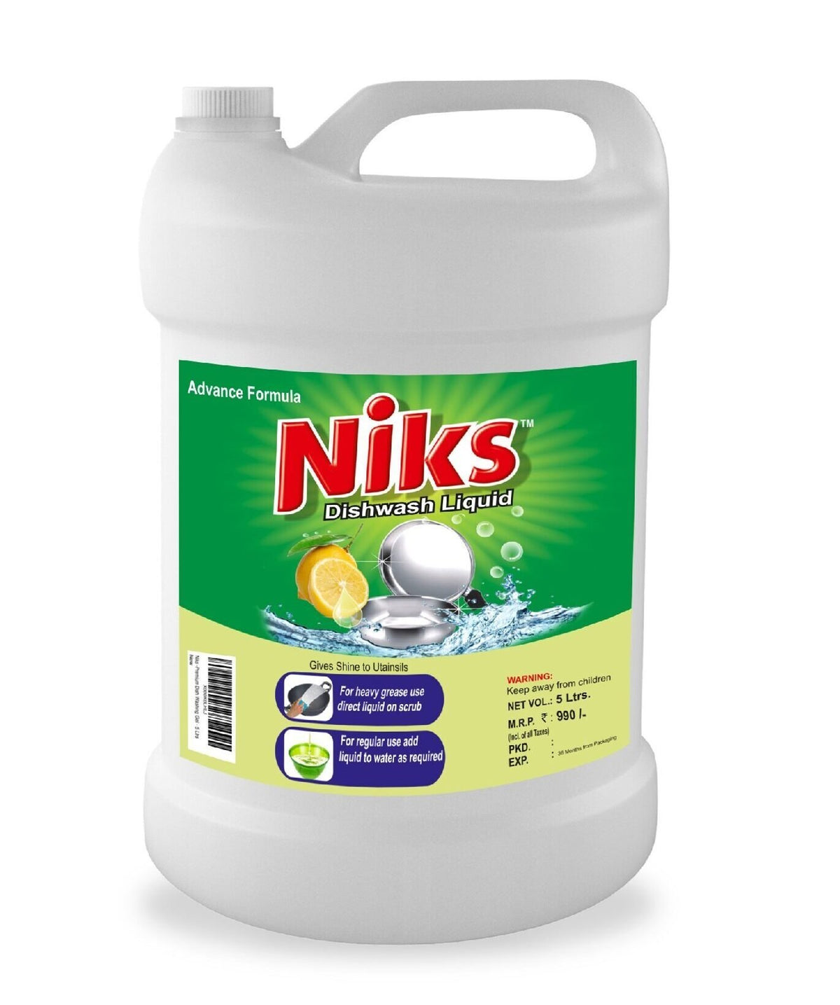 Niks Dish Wash Gold 5L – Ultra Shine Refill Pack