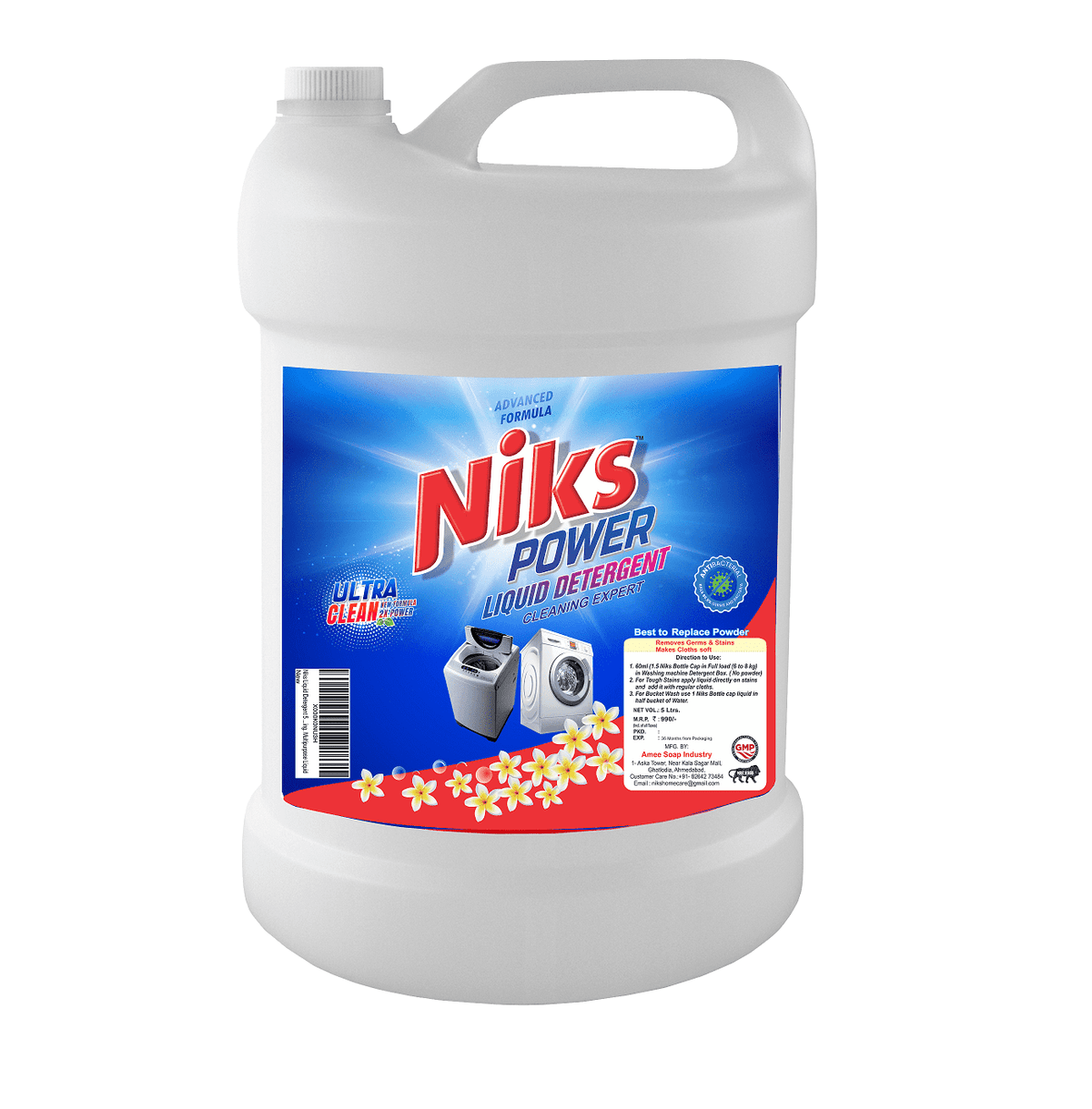 Niks Power Detergent Liquid 5L – Top & Front Load