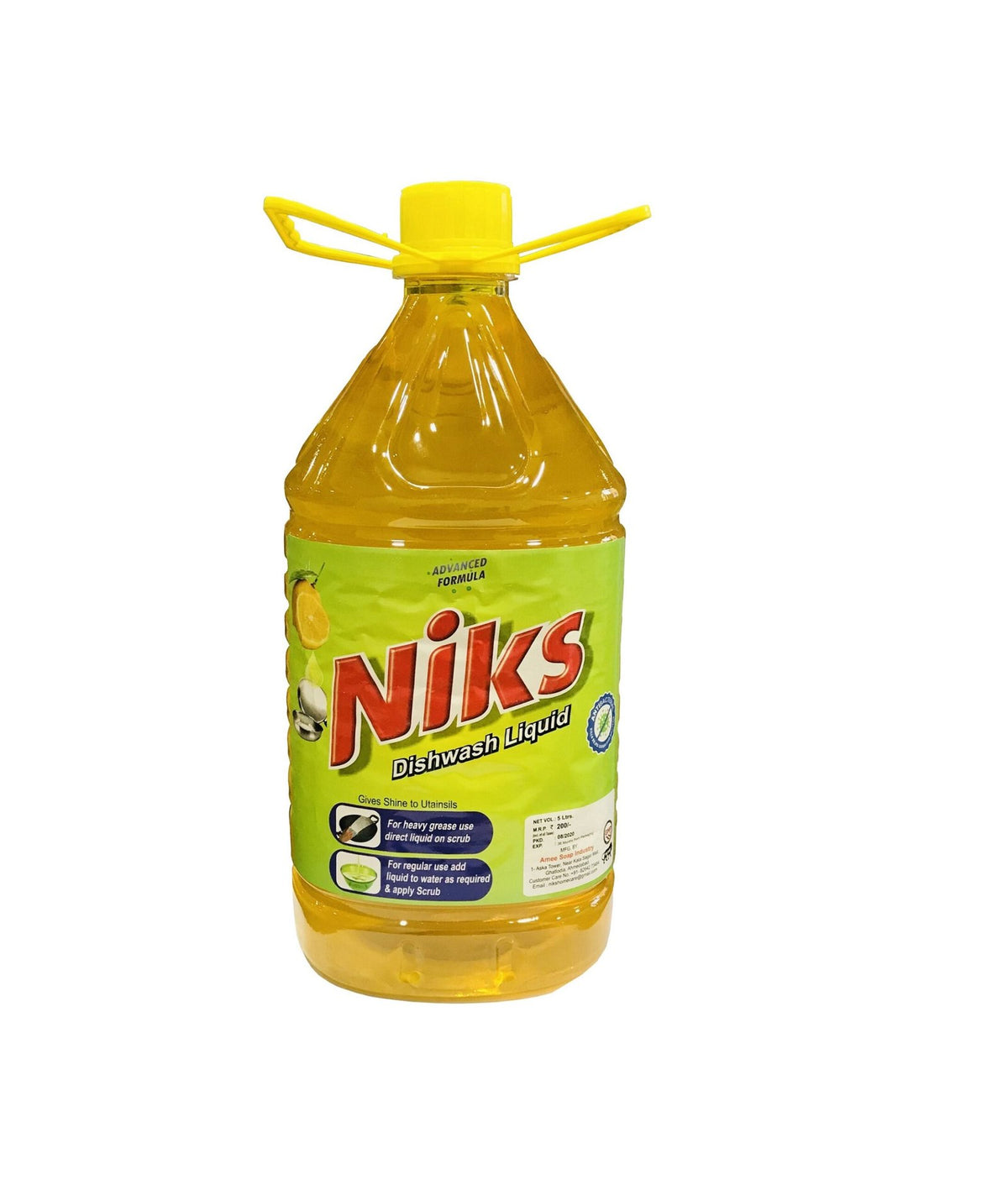 Niks Dish Wash Delux 5L – Lemon, Kills 99.9% Germs