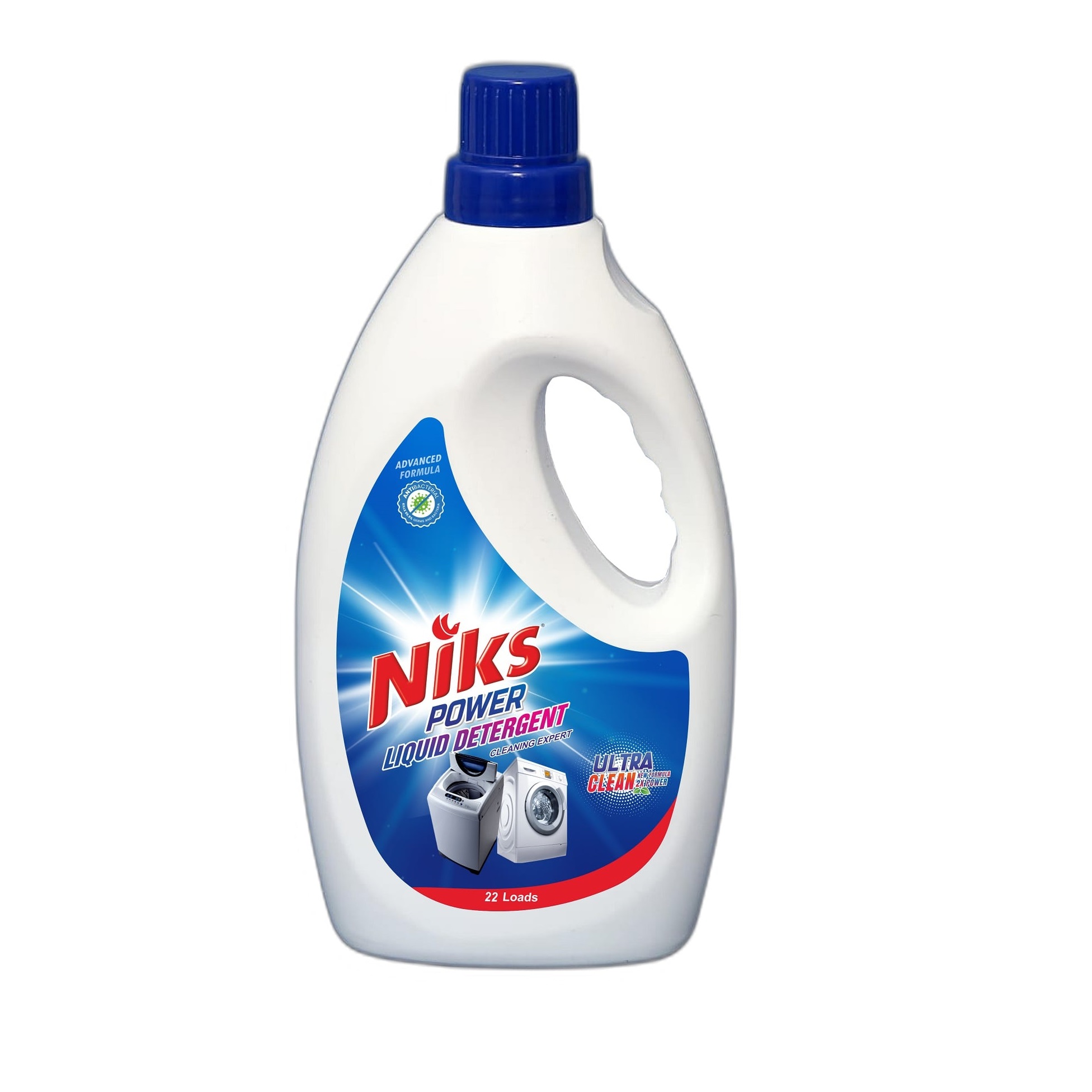 Niks Detergent Matic liquid 1 Liter ( 22 Loads)-No Soda-No Salt-pH  Neutral-Top Load / Front Load / Bucket Wash